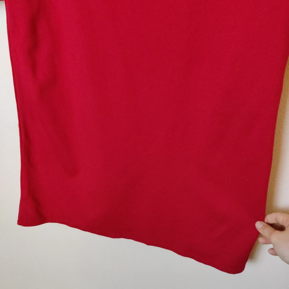 Le Muse Red Tube Dress Chic Cowl Neck Large Lagenlook Minimalist Quiet Luxury - Picture 7 of 14